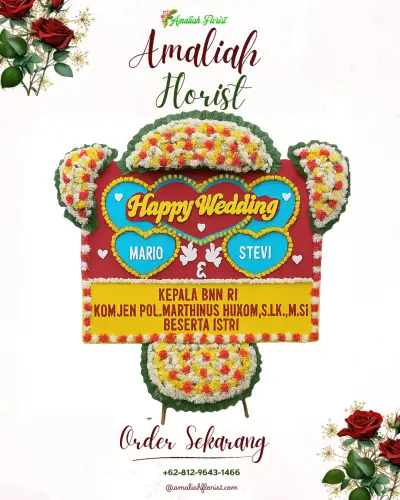 Karangan Papan Bunga Pernikahan di Bojongnangka